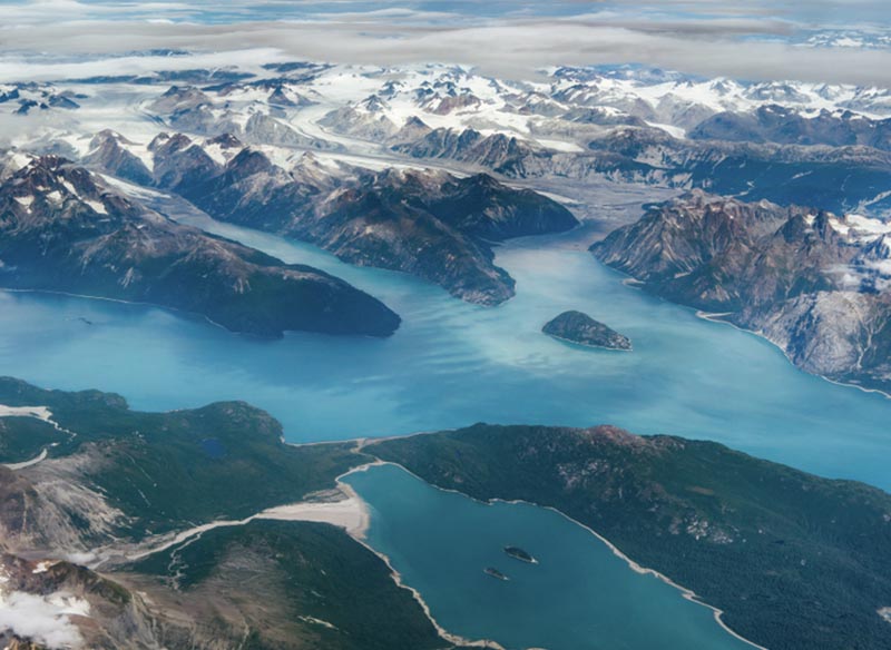 Aerial view of Alaska.